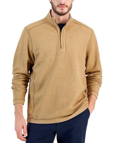 Tommy Bahama Bayview Reversible Quarter-zip Sweater - Natural