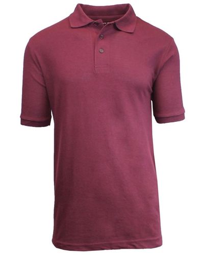 Galaxy By Harvic Short Sleeve Pique Polo Shirts - Purple