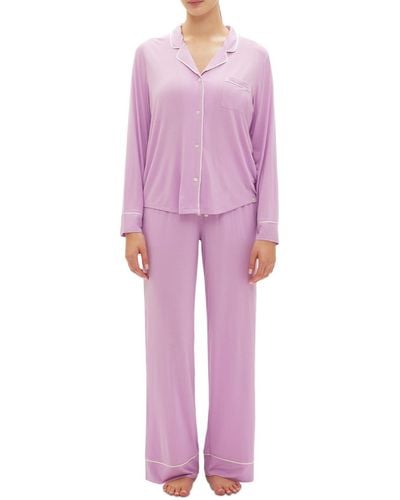 Gap 2-pc. Notched-collar Long-sleeve Pajamas Set - Purple