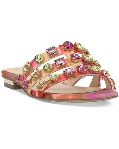 Jessica Simpson Detta Crystal Embellished Slide Sandals - Pink