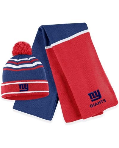 WEAR by Erin Andrews New York Giants Colorblock Cuffed Knit Hat - Red