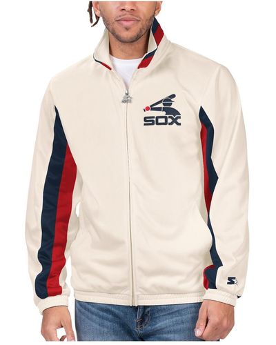 Starter Chicago White Sox Rebound Cooperstown Collection Full-zip Track Jacket - Natural