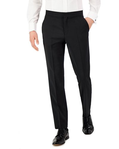 HUGO By Boss Modern-fit Super Flex Stretch Tuxedo Pants - Black