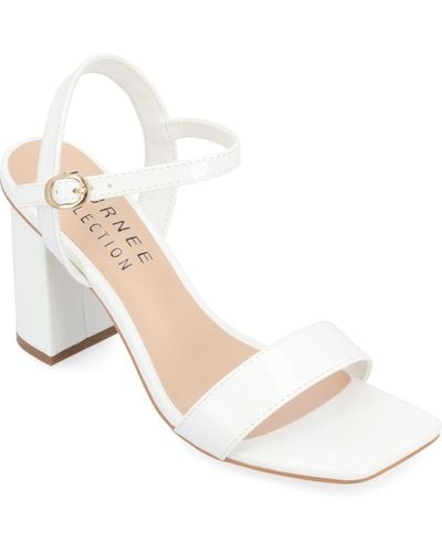 Journee Collection Tivona Tru Comfort Foam Wide Width Mid Heel Ankle Strap Sandals - White