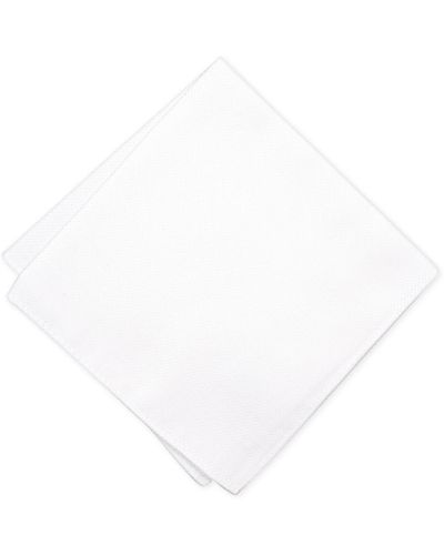 BarIII Oxford Solid Pocket Square - White