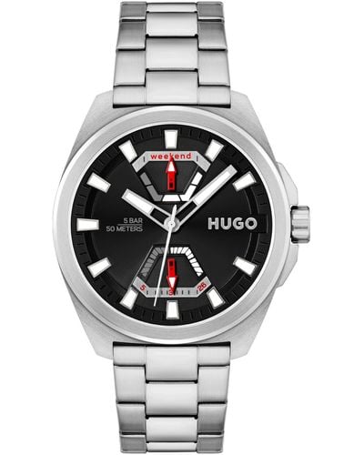 HUGO Expose Stainless Steel Bracelet Watch 44mm - Metallic