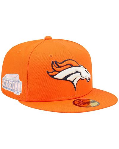 KTZ Denver Broncos Super Bowl Xxxiii Pop Sweat 59fifty Fitted Hat - Orange