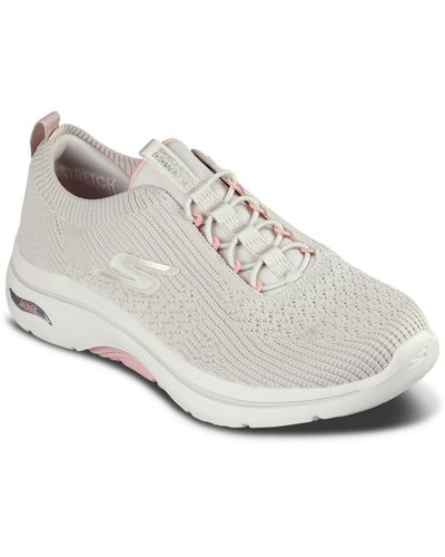 Skechers Go Walk Arch Fit- Crystal Waves Walking Sneakers From Finish Line - White
