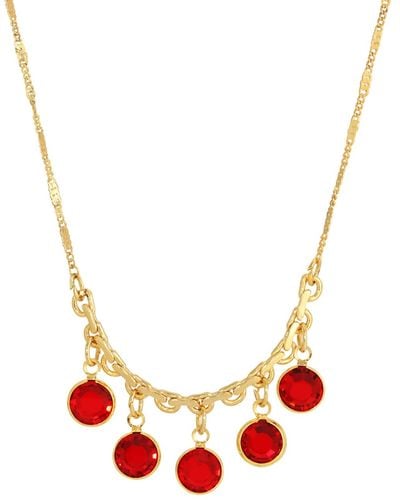 2028 Crystal Shaky Bib Necklace - Red