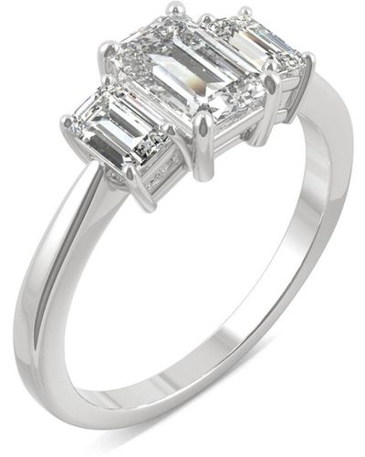 Charles & Colvard Moissanite Emerald Cut Three Stone Ring 1-1/2 Ct. T.w. Diamond Equivalent - White