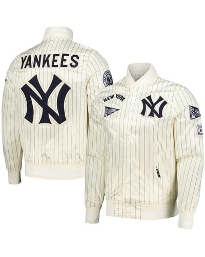 Pro Standard New York Yankees Cooperstown Collection Pinstripe Retro Classic Satin Full-snap Jacket - Metallic