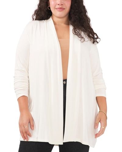 Vince Camuto Plus Size Solid Open-front Cardigan Sweater - White