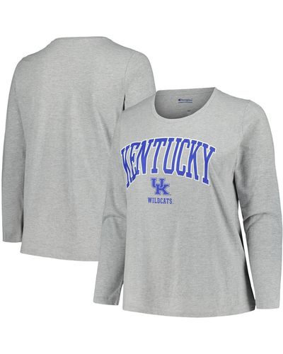 Profile Kentucky Wildcats Plus Size Arch Over Logo Scoop Neck Long Sleeve T-shirt - Gray