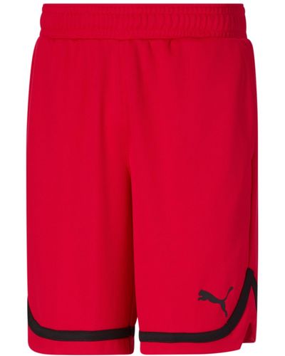 PUMA Rtg Regular-fit Moisture-wicking Mesh 10" Basketball Shorts - Red