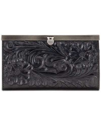 Patricia Nash Cauchy Tooled Leather Wallet - Black