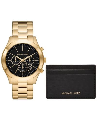 Michael Kors Oversized Slim Runway Watch And Card Case Gift Set - Multicolor