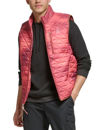 BASS OUTDOOR Delta Diamond Quilted Packable Puffer Vest - Red