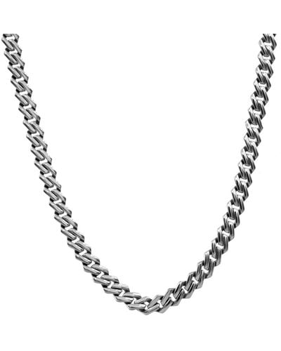 Black Jack Jewelry Cubic Zirconia-accented Curb Link 24" Chain Necklace - Metallic