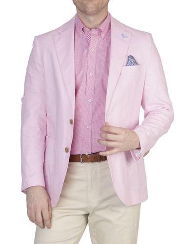 Tailorbyrd Solid Linen Sport Coat - Pink