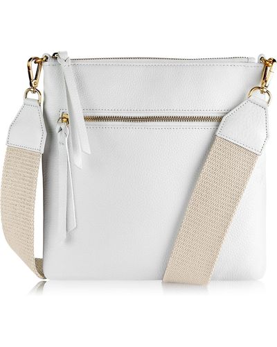 Gigi New York Kit Leather Messenger Bag - White
