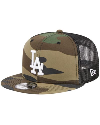 KTZ Los Angeles Dodgers Woodland Trucker 9fifty Snapback Hat - Green