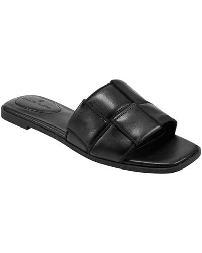 Bandolino Vanelli Square Toe Casual Flat Sandals - Black