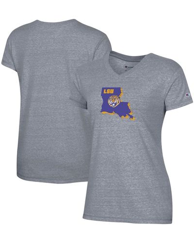 Champion Lsu Tigers Vault Logo V-neck T-shirt - Gray
