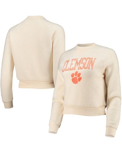 Alternative Apparel Distressed Clemson Tigers Eco-teddy Baby Champ Tri-blend Sweatshirt - Natural