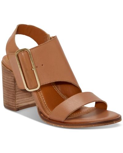 Lucky Brand Darnah Cutout Block-heel City Sandals - Brown