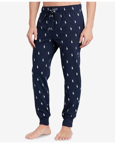 Polo Ralph Lauren Men's Cotton Logo Pajama Pants - Blue