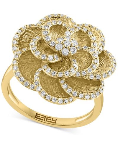 Effy Effy® Diamond Flower Statement Ring (1/2 Ct. T.w.) In 14k Gold - Metallic