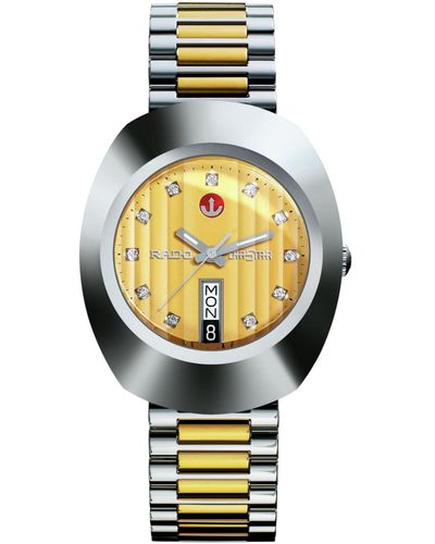 Rado Swiss Automatic Diastar Original Two Tone Stainless Steel Bracelet Watch 35mm - Metallic