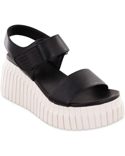 MIA Yuri Wedge Sandals - Black