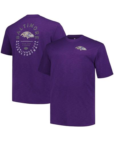 Profile Baltimore Ravens Big And Tall Two-hit Throwback T-shirt - Purple