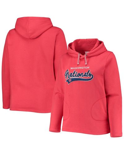Soft As A Grape Washington Nationals Plus Size Side Split Pullover Hoodie - Red
