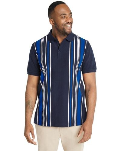 Johnny Bigg Linden Vertical Stripe Polo Shirt Big & Tall - Blue
