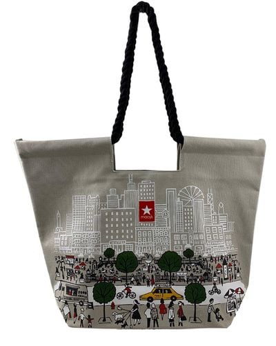 Macy's Chicago Large Canvas Weekender Bag - Gray