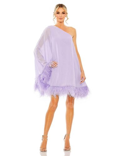 Mac Duggal One Shoulder Trapeze Dress - Purple