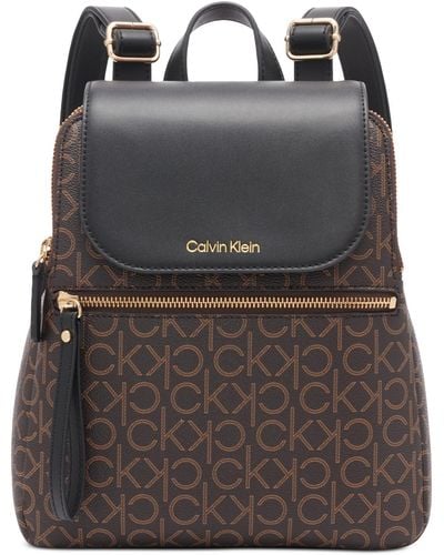 Calvin Klein Garnet Signature Triple Compartment Backpack - Black