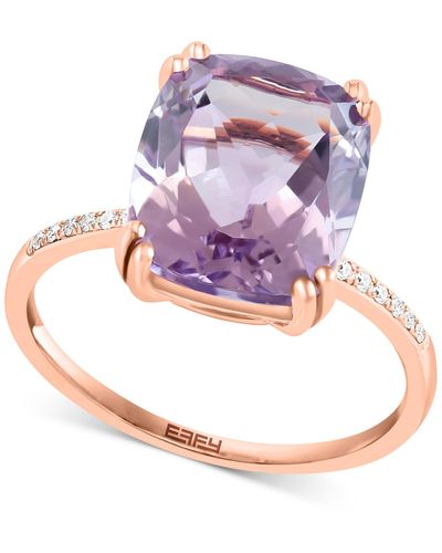 Effy Effy® Pink Amethyst (5-1/2 Ct. T.w.) & Diamond (1/20 Ct. T.w.) Ring In 14k Rose Gold