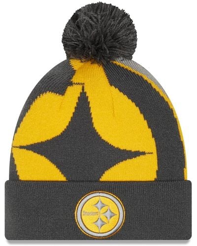 KTZ Pittsburgh Steelers Logo Whiz Redux Cuffed Knit Hat - Yellow