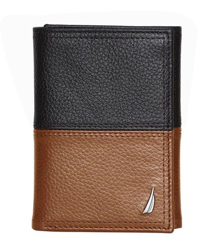 Nautica Trifold Leather Wallet - Multicolor