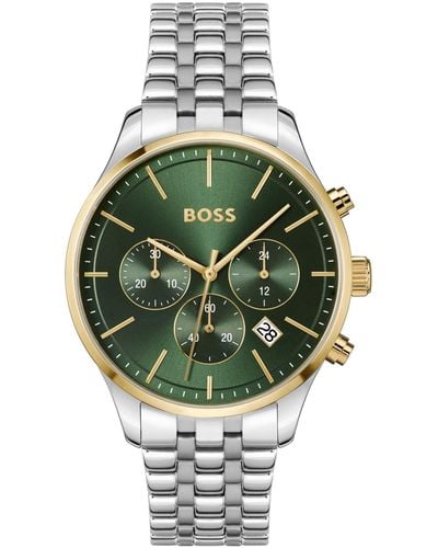 BOSS Chronograph Avery Stainless Steel Bracelet Watch 42mm - Green