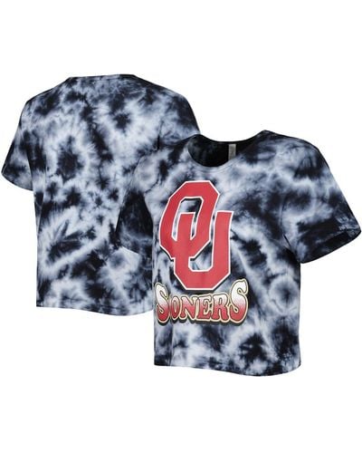 ZooZatZ Oklahoma Sooners Cloud-dye Cropped T-shirt - Blue