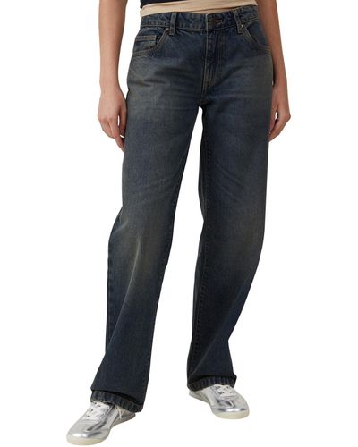 Cotton On Low Rise Straight Jeans - Blue