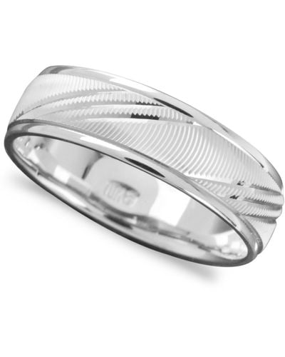 Macy's Men's 14k White Gold Ring, Flash Band (size 6-13)