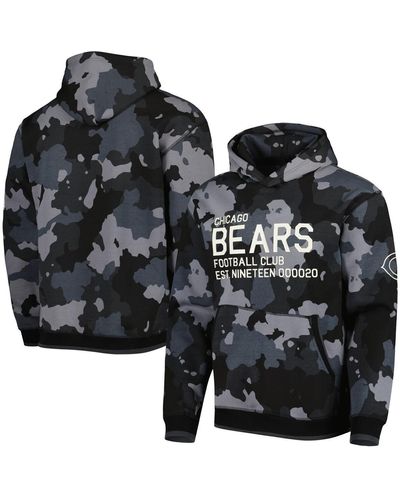 The Wild Collective Chicago Bears Camo Pullover Hoodie - Black