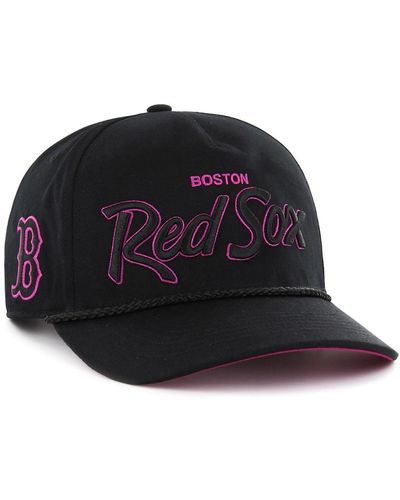 '47 Boston Red Sox Hitch Orchid Undervisor Snapback Hat - Black