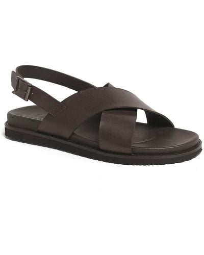Anthony Veer Cancum Cross Strap Comfort Sandals - Brown