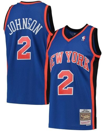 Mitchell & Ness Larry Johnson New York Knicks Hardwood Classics 1998-99 Swingman Jersey - Blue